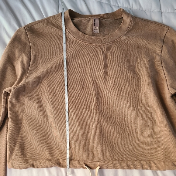 American Apparel Small French Terry Cropped Sweater Brown - Picture 4 of 8